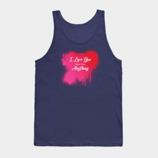 Red and Pink Graffiti Heart Love You Tank Top